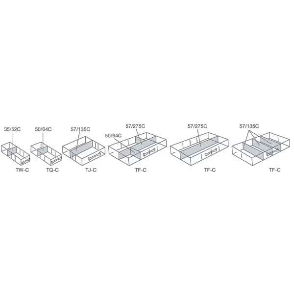 Plastic ESD Bin Divider, Black, 2 in L, 1/8 in H, 25 PK