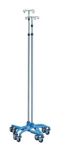 IV Pole, Stainless Steel, 24 in W, Blue