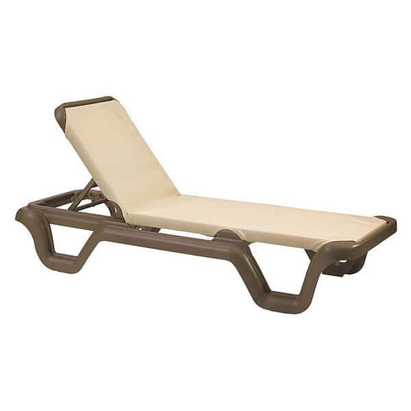 Marina Slng Chaise, Khaki/Bronze Mist, PK2, Grosfillex, Mfr#: US414137