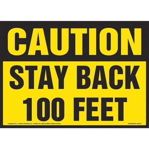 Stay Back 100 Feet, 10" x 7", Vinyl