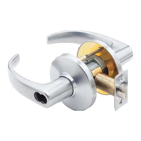 Cylindrical 9K Lock, Classroom, Lever, Rose, STK, Satin Chrome AM