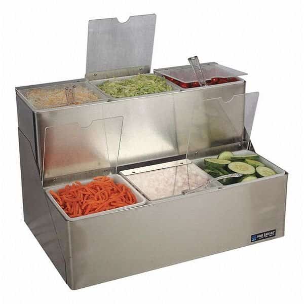 Condiment Center, Stepped, Notched Lids
