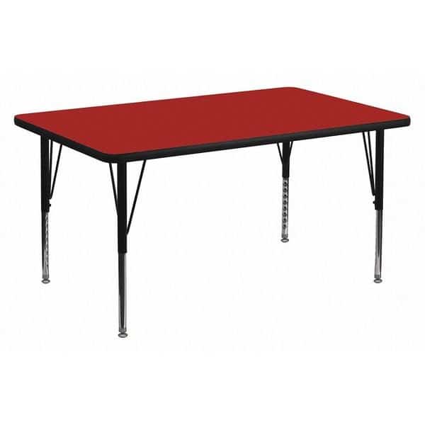 Rectangle Activity Table, 36" W, 72" L, 25.125" H, Laminate, Red