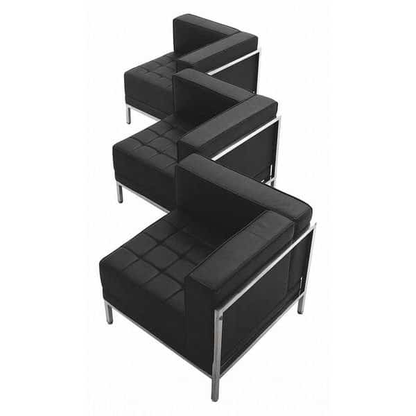 Hercules Imagination Three Piece Corner Chair Set, Black Back, 28.5 W 28-1/2" L 27.5 H, Track