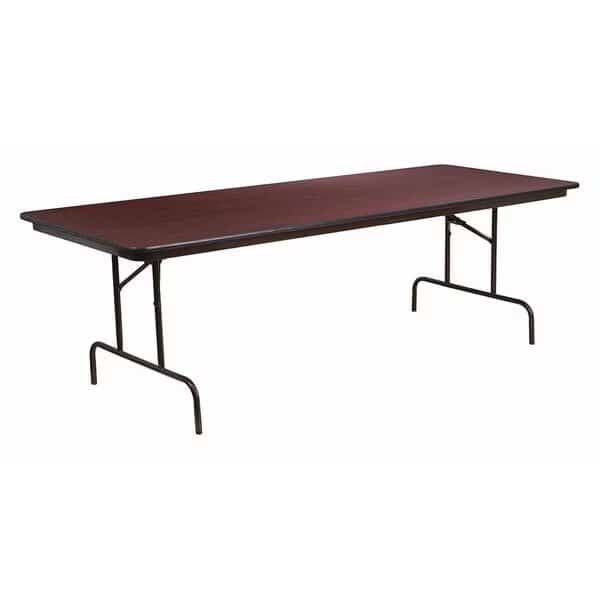 Rectangle Folding Table, 36" W, 96" L, 30" H, Laminate Top, Wood Grain