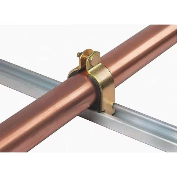 Strut Mount Cushion Clamp, 3-3/8" OD Tube, Electro Galvanized Gold