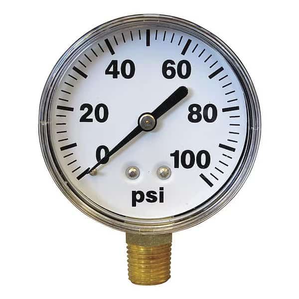Pressure Gauge, 0-100Psi, 2-1/2" Boom, Fimco, Mfr#: L13