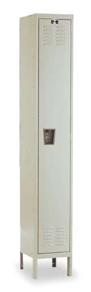 Wardrobe Locker, 12 in W, 15 in D, 66 in H, (1) Tier, (1) Wide, Tan