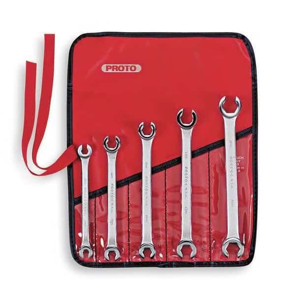 5 Piece Metric Double End Flare Nut Wrench Set - 6 Point