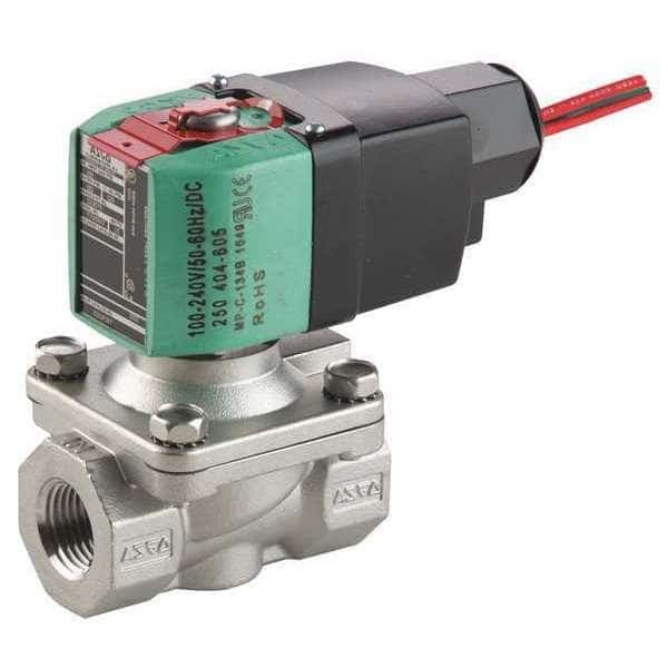 Solenoid Valve, 2-Way, 2-Position, Normally Closed, 1/2 in Pipe Size, 100V to 240V AC/DC, High Flow