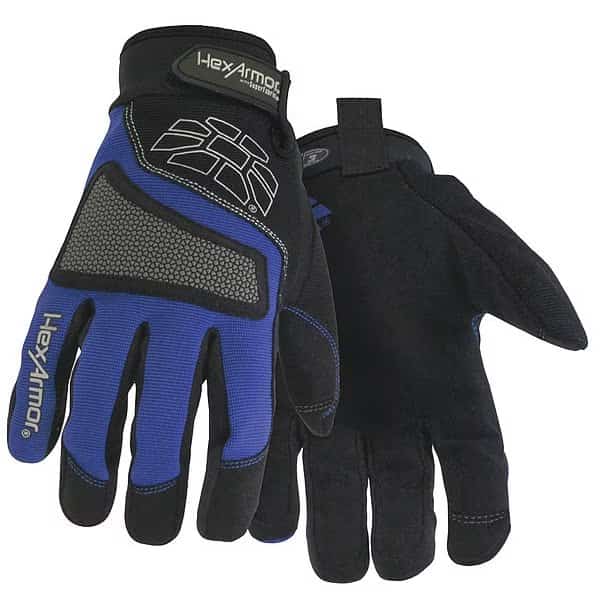 Chrome Series(R) Cut-Resistant Mechanics Gloves, Faux Leather Palm, XXS, Black/Blue
