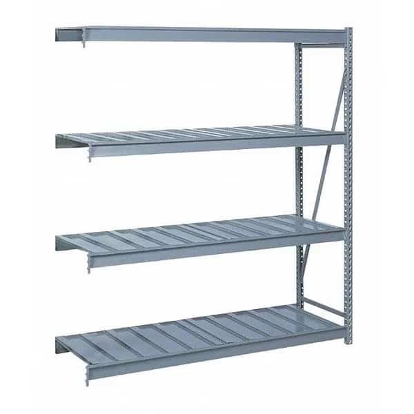 Add-On Bulk Storage Rack, 24 in D, 96 in W, 4 Shelves, Dove Gray