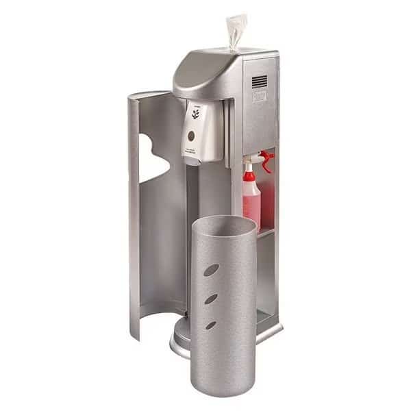 The Cleaning Station Wipes Dispenser and Hand Sanitizing Station, Silver, Gel Hand Sanitizer Dispenser