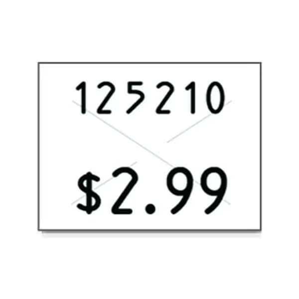 Pricing Label Kit, 2-Line, White, PK3