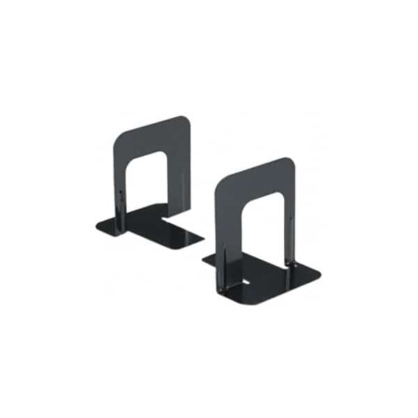 Standard Deluxe Metal Bookends, Nonskid Padded Base, Black Enamel