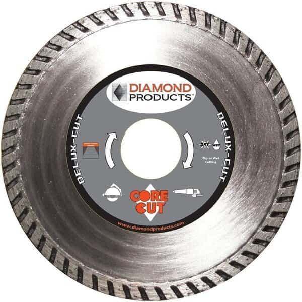 DIAMOND PRODUCTS 21205 Circular Turbo Blade, 1 in Arbor, Diamond Cutting Edge, Diamond Products, Mfr#: 21205