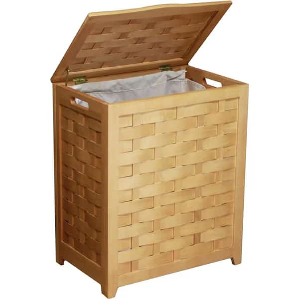 Oceanstar RHV0103N-Natural Finished Laundry Hamper with Interior Bag