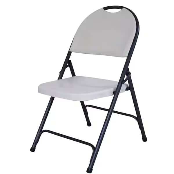 Folding Chair, 1734 in OAW, 2134 in OAD, Steel Frame, WhiteHammertoe Gray Frame