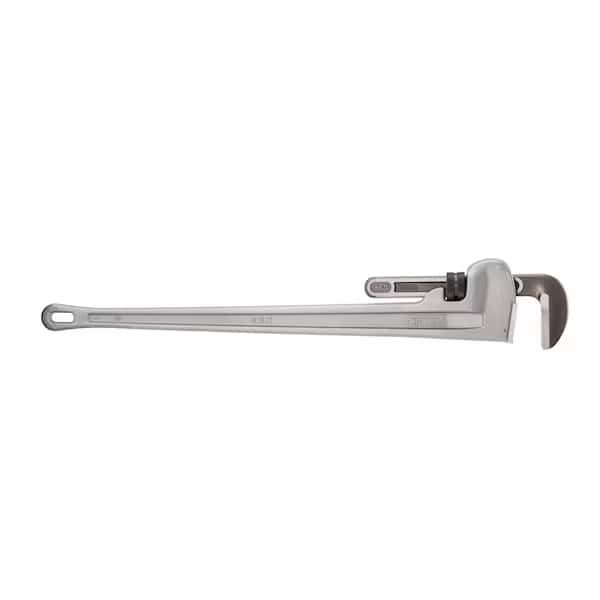 12" Aluminum Straight Pipe Wrench, Serrated, Tether Capable, 2" Jaw Capacity