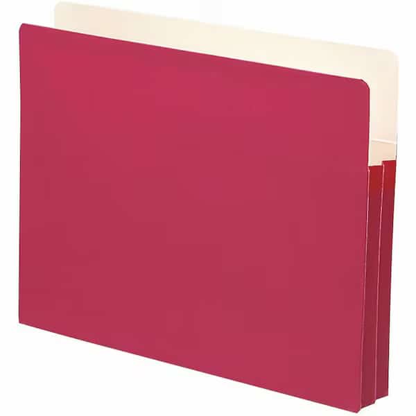 File Pocket, StraightCut Tab, 134 Expansion, Letter Size, Red, 25 per Box 73221, Red