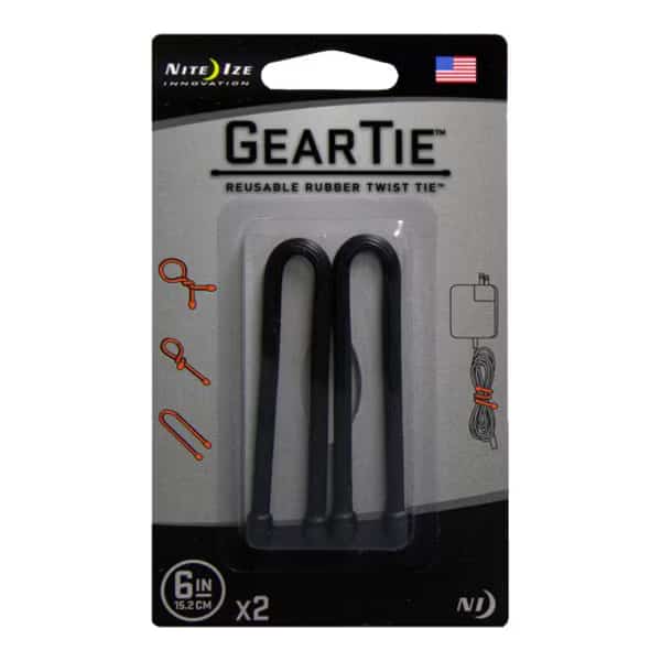 6" L Gear Tie BK PK 2, NITE IZE, Mfr# GT6-2PK-01