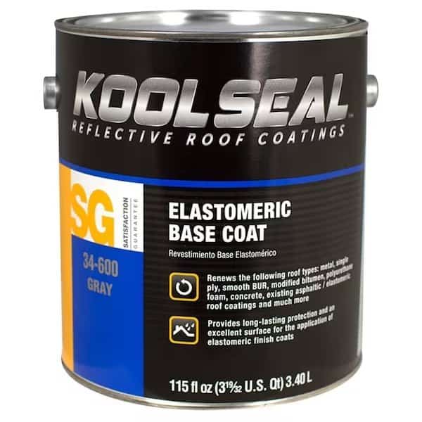 KOOL SEAL KS0034600-16 Elastomeric Base Coating, Liquid, Gray