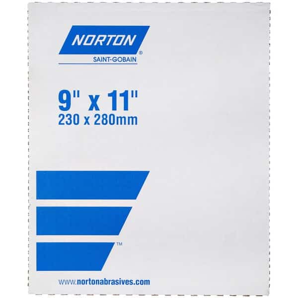 Sanding Sheet, 11 in L, 9 in W, PK250, Norton Abrasives, Mfr#: 66261181504