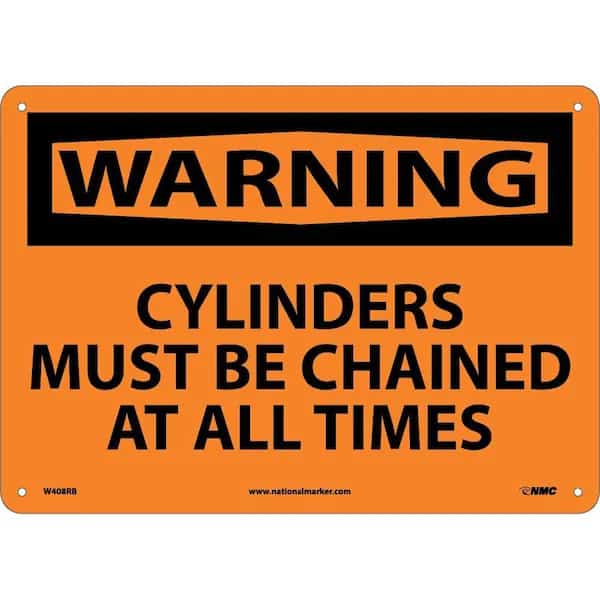 Warning Cylinders Must Be Chained At All Times Sign, W408RB
