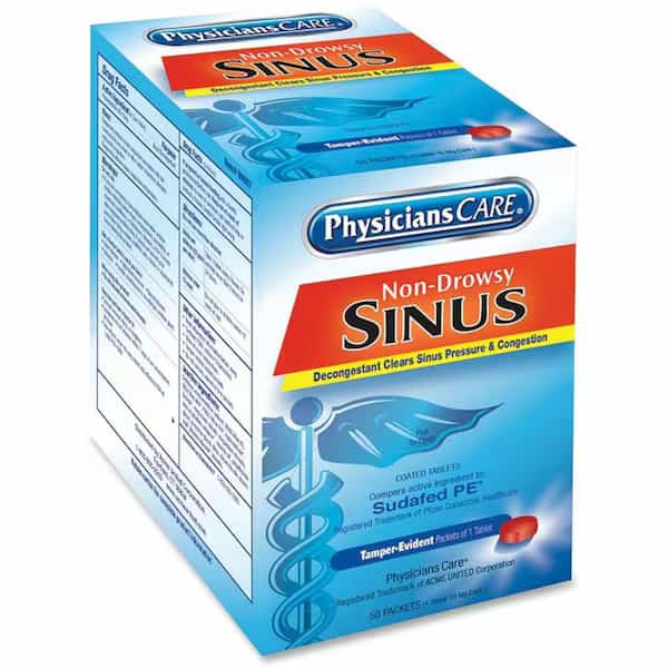 Sinus Relief, Tablet, 10mg, PK50, PHYSICIANSCARE, Mfr# 90087