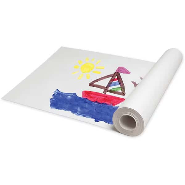 Fingerpaint Paper, White, 16in x 100ft Roll, PK2