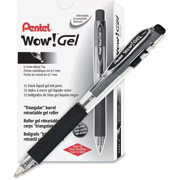 WOW Gel Pen, Black, PK24, 24PK