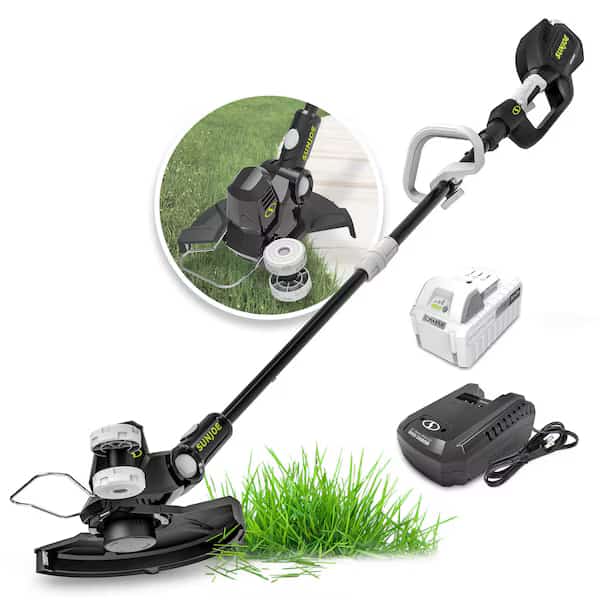 24V 12in Dual Line String Trimmer/Edger Kit w/4.0-Ah Battery and Rapid Charger