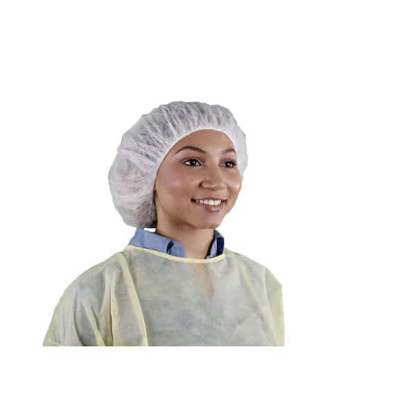 Bouffant Cap, 24 in Dia., White, L, 1000 PK