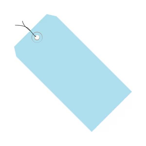 Shipping Tags, Pre-Wired, 13 Pt., 4 1/4" x 2 1/8", Light Blue, PK1000