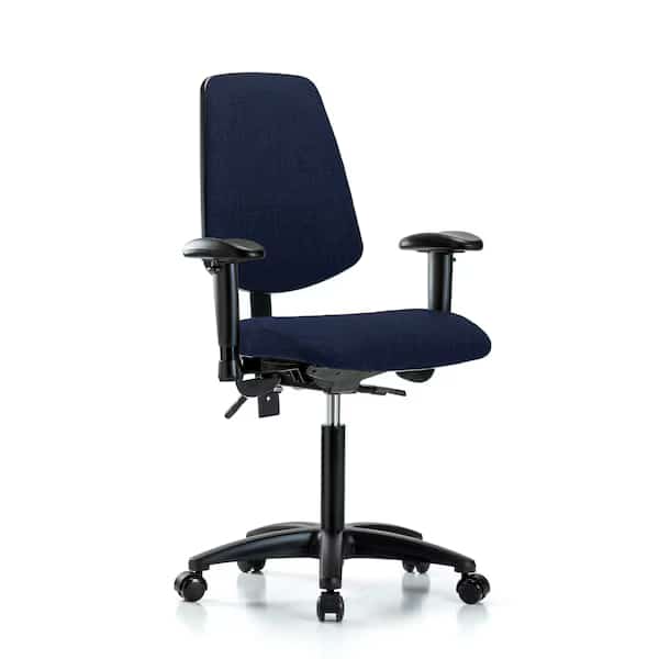 Fab Med Bench Chair,Bk,AA,Cast,Navy, Mfr#: BR-FMBCH-MB-RG-T0-A1-NF-RC-F45, BLUE RIDGE ERGONOMICS