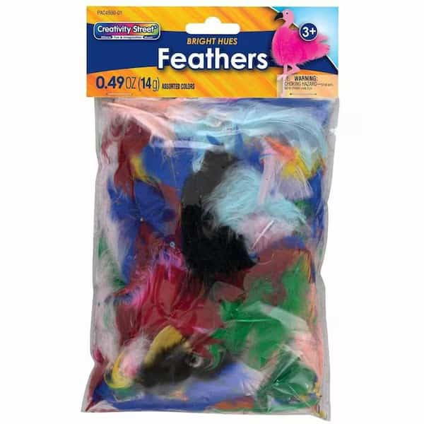 Turkey Plumage Feathers, Bright Hues, 14 grams Per Pack, PK12