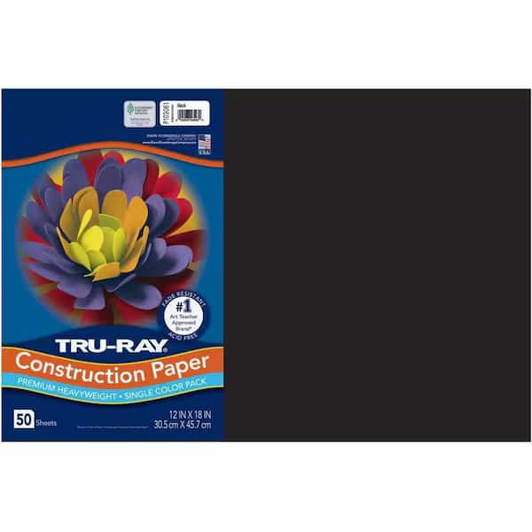 Heavyweight Construction Paper, Black, 50PK