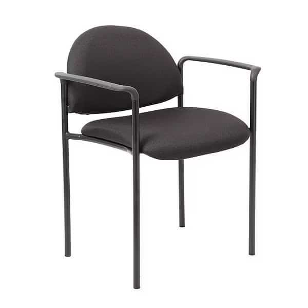 Guest Chair, Black Seat, Black Back, 24" W 22-1/2" L 30-1/4" H, Fixed, Fabric Seat