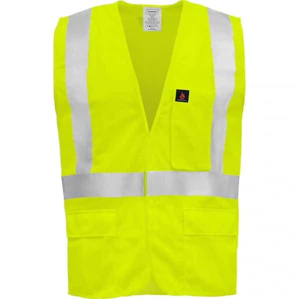 Hi-Vis FR Safety Vest M Class 2 U Back, , Zipper 5 Pockets