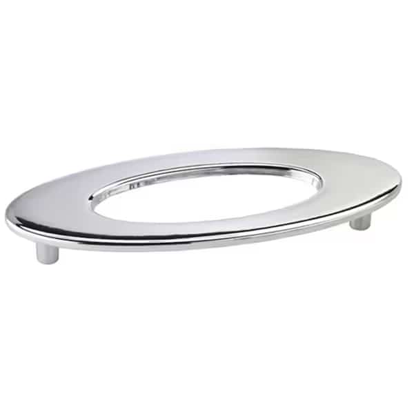 Oval Pull With Hole, Bright Chrome, 96 mm