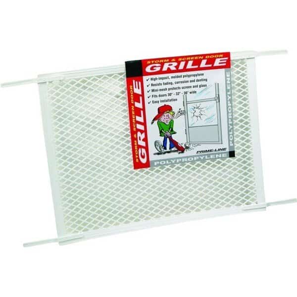 Hinged Screen Door Grill, 3412 in W, 20 in H, Plastic, For 30 to 36 in W Sliding Screen Doors