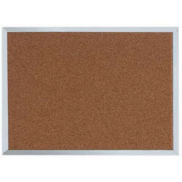 Natural Pebble Grain Cork Bulletin Board Aluminum Frame 18"x24"