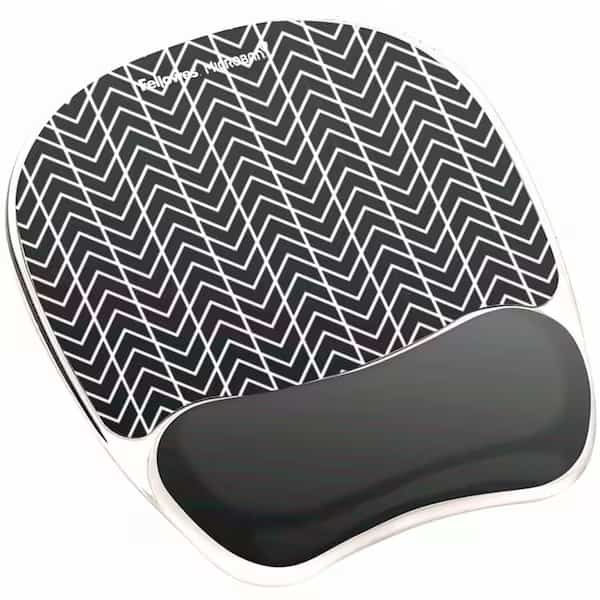 Photo Gel Mouse Pad Wrist Rest with Microbanreg Black Chevron, Black
