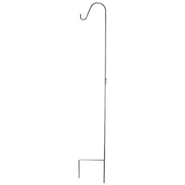 Single Shepherd Hook, 12 in L, 64 in H, Steel, Matte Hammertone Bronze