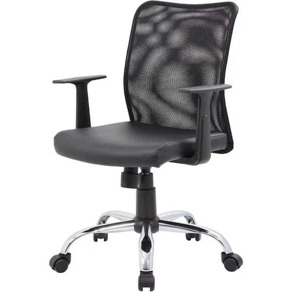 Boss Budget Mesh Task Chair with T-Arms - Black
