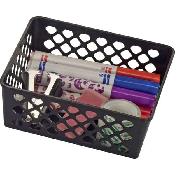 Officemate Medium Stackable Supply Basket Black