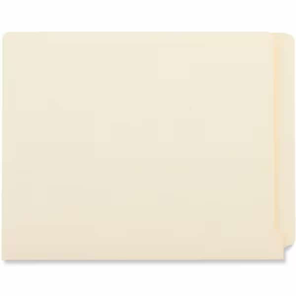 Universal Manila Reinforced Shelf Folder, 9" High Front, Letter, 100/Box