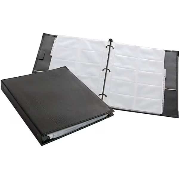Stafford Business Card Ring Binders, Black