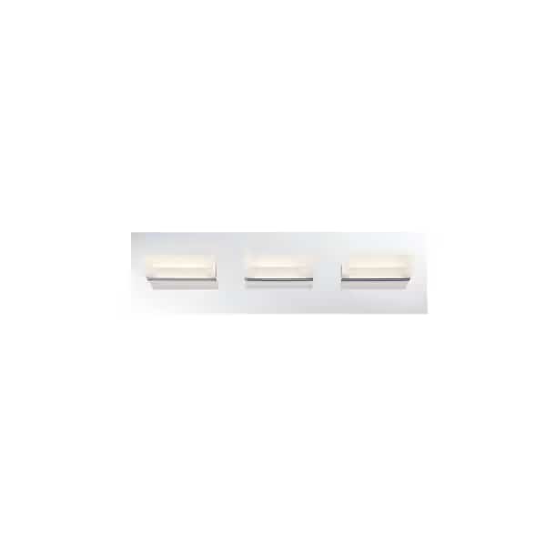 Olson Contemporary LED Bathbar, 3-Light, 1050 Lumens, Frosted/Chrome