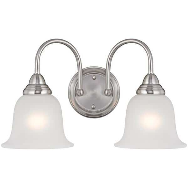 Boston Harbor LYB130928-2VL-BN Wall Sconce, CFL Lamp, Brushed Nickel